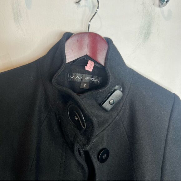 Via spiga wool peacoat button up, leather closures - Picture 7 of 8